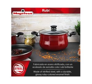 Batería 7 piezas Rubi rojo Magefesa.