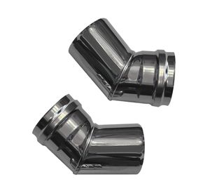 Codo 80mm 45° acero inoxidable 2 un.