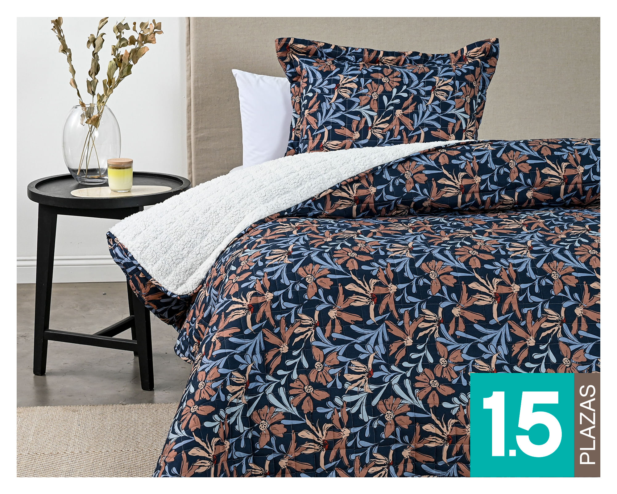 American Family Quilt Lia azul 1.5 plazas