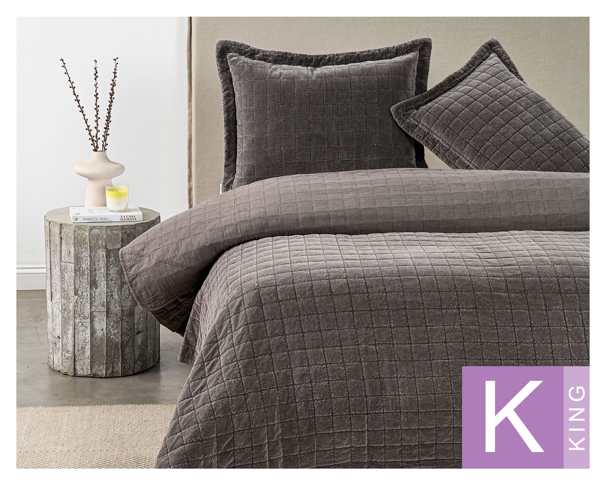 Royal Supreme Quilt Stonewash Taupe café King