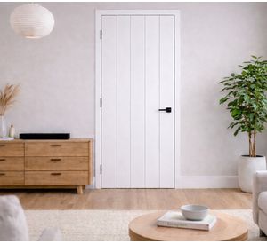 Puerta ruteada prepintada Serrano MDF 70x200 cm