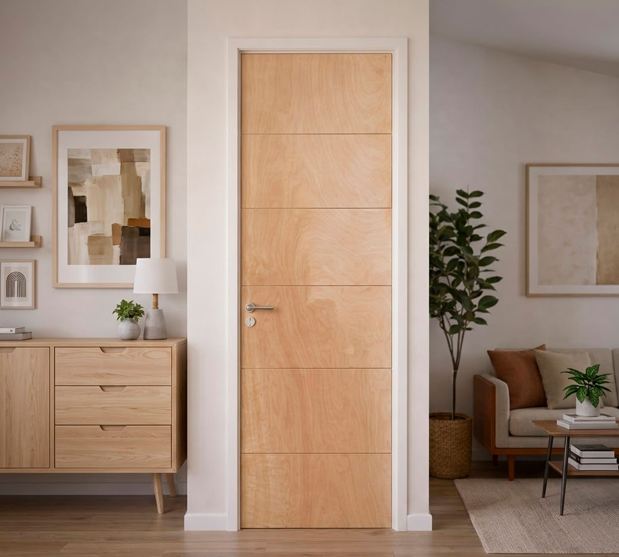 Puerta ruteada Milano terciado70x200 cm