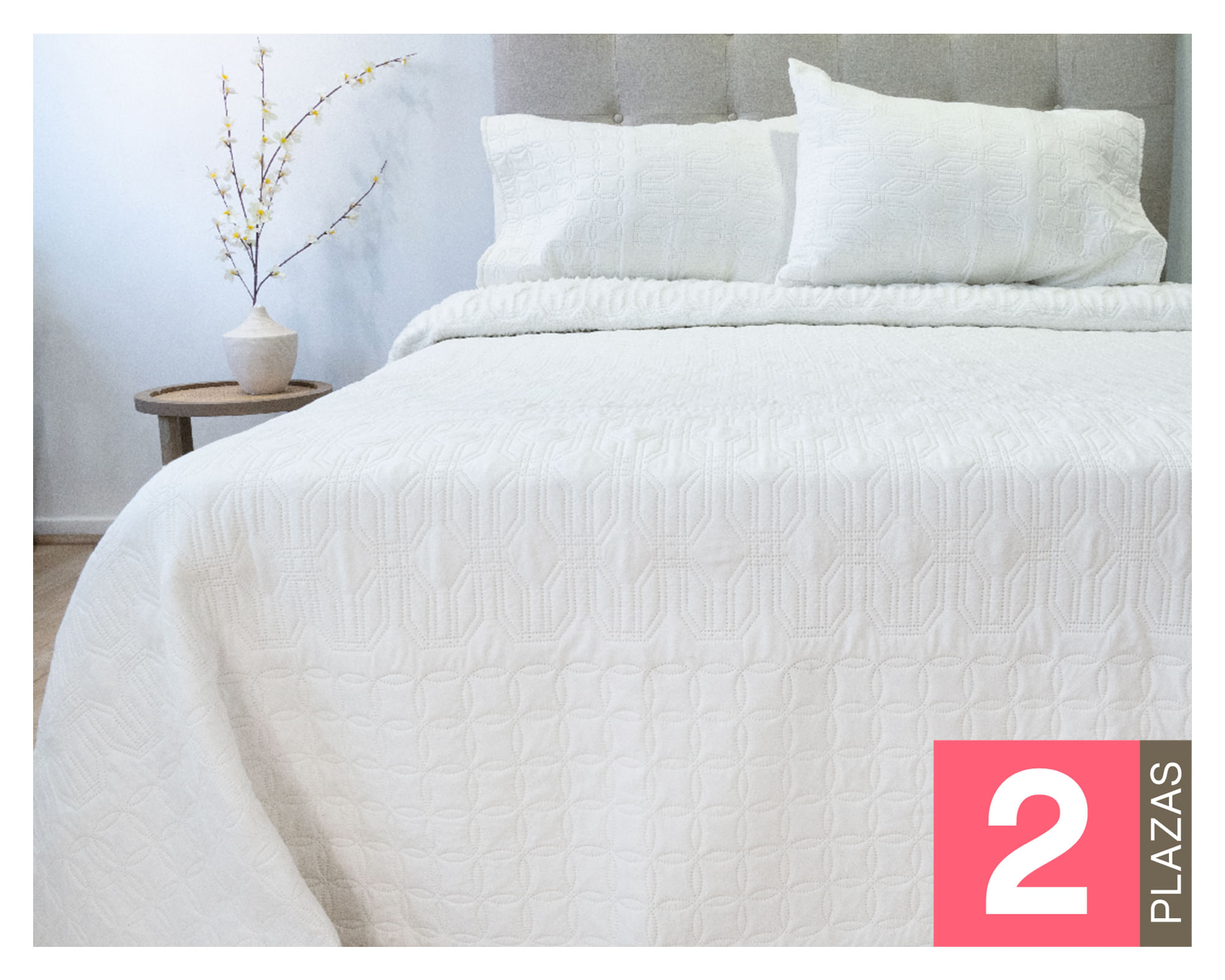 Doral Quilt hotpress Viena blanco 2 plazas