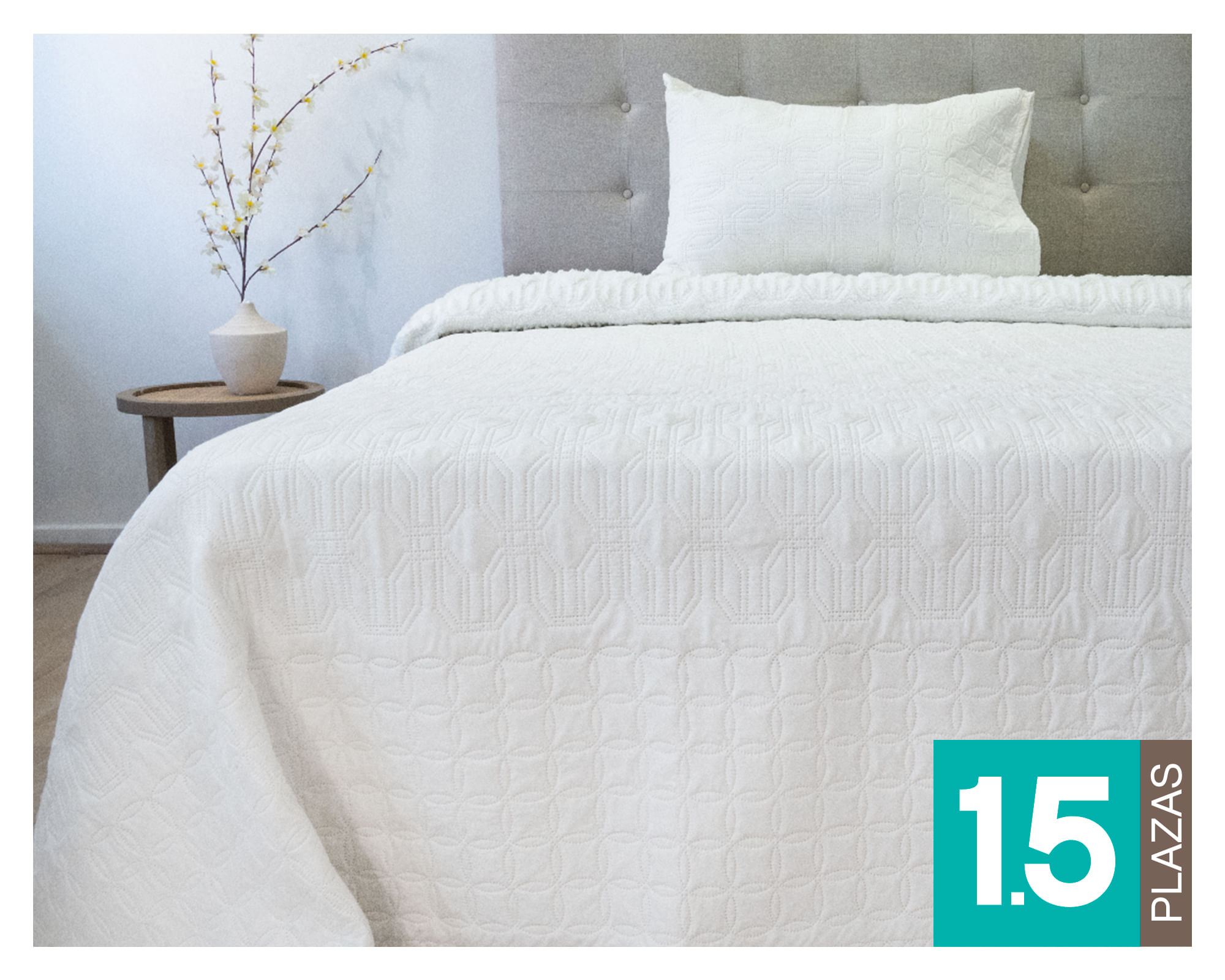 Doral Quilt hotpress Viena blanco 1.5 plazas