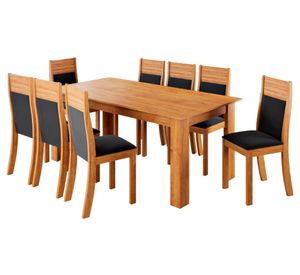 Juego de comedor 8 sillas Anitere 76x180x75 cm