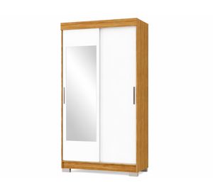 Clóset 2 puertas Lumiere espejo beige/café 190x91.7x46.5 cm