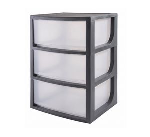 Mueble modular 3 cajones plástico gris 90 litros