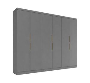 Clósets 6 puertas 12k gris 225x238x47 cm