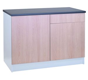 Mueble base cocina Andes blanco/carvalo 91x121.5x61 cm