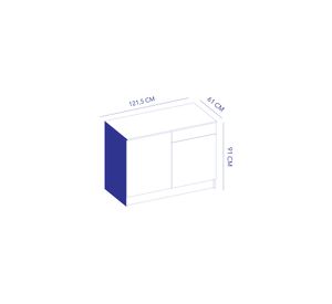 Mueble base cocina Andes blanco 91x121.5x61 cm