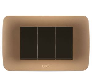 Interruptor triple KER-912 10A café/titanio