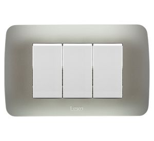 Interruptor triple KER-912 10A gris/plata