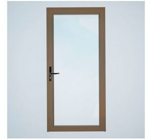 Puerta Interior vidriada 90x200 cm Aluminio termopanel derecha Titanio Mundo Glass