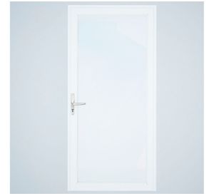 Puerta Interior vidriada 100x200 cm Aluminio termopanel derecha Blanca Mundo Glass