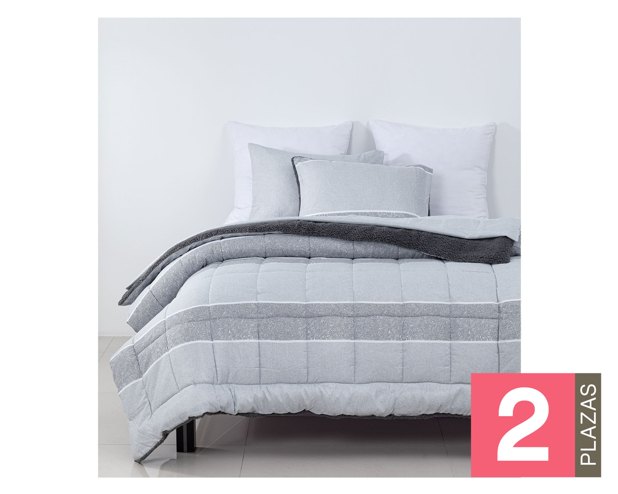 M+Design Set plumón sherpa + sábana 2 plazas Tramas