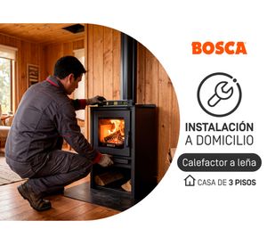Instalación calefactor leña Bosca para casa de 3 pisos
