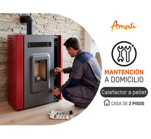 Mantención calefactor pellet Amesti para casa de 2 pisos