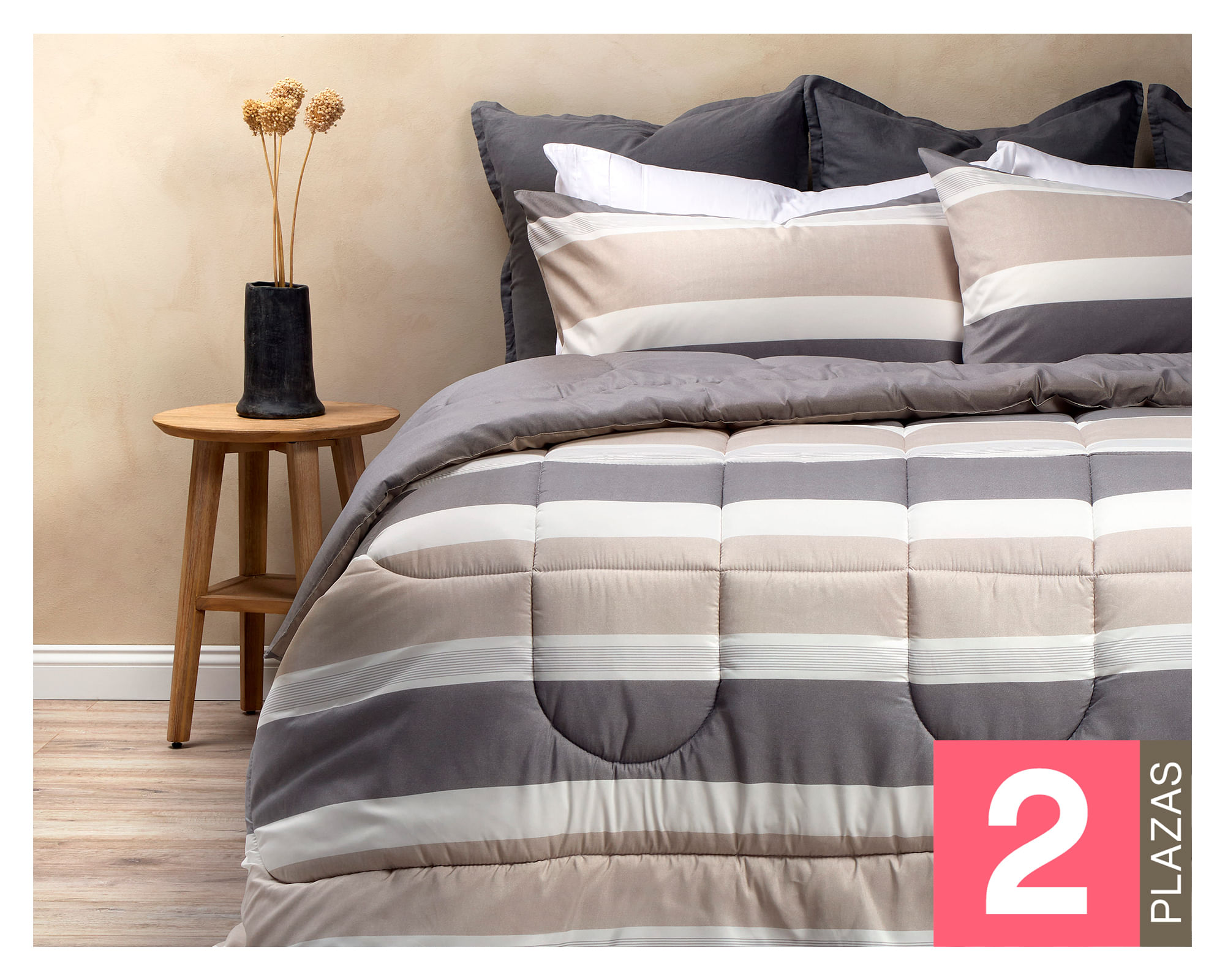 Rosen Plumón Soft Touch estampado 2 plazas