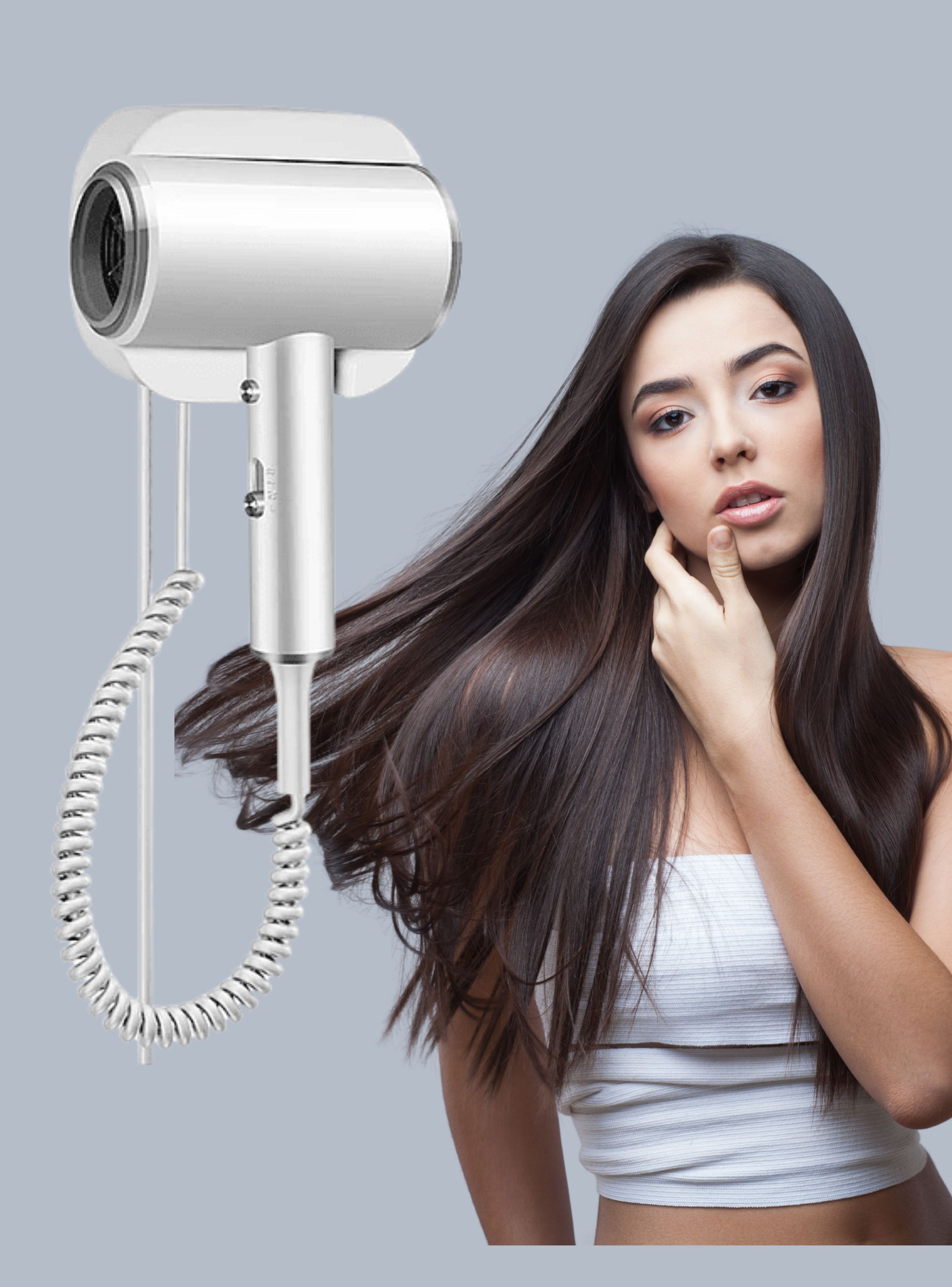 Secador de Pelo Pared 1300W de Potencia Hoteles Hogar Color Blanco a $18.990