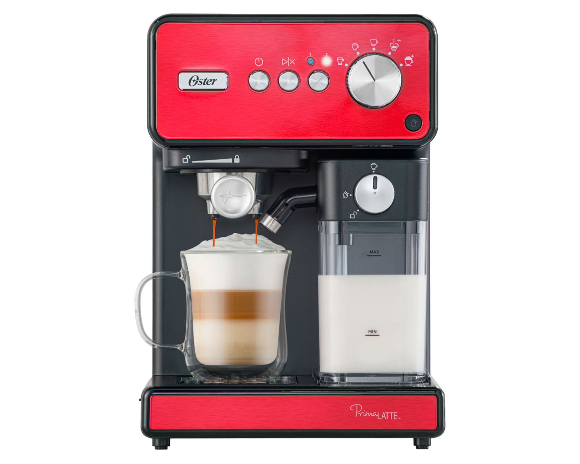 Oster Cafetera automática espresso Primalatte rojo 500/1500 ml