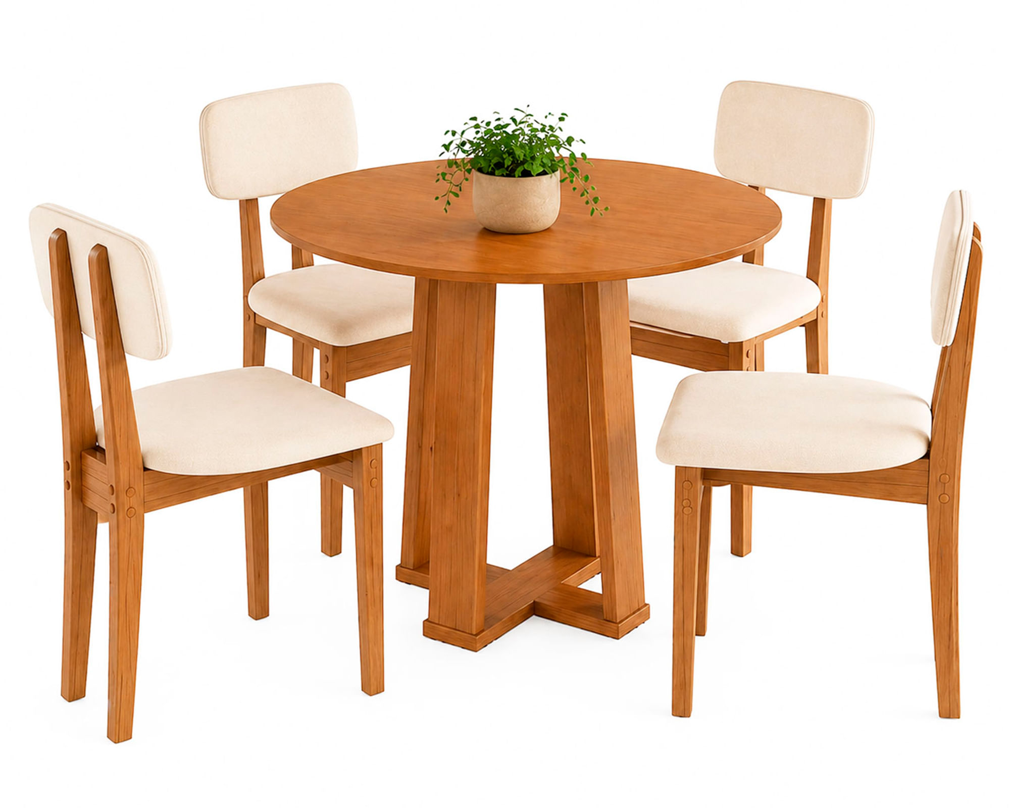 Alaia Home Juego de comedor 4 sillas Artemis beige