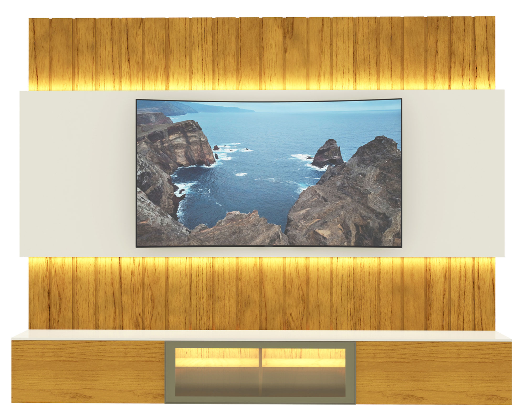 Decocasa Home TV 85" Soberano natural/off white
