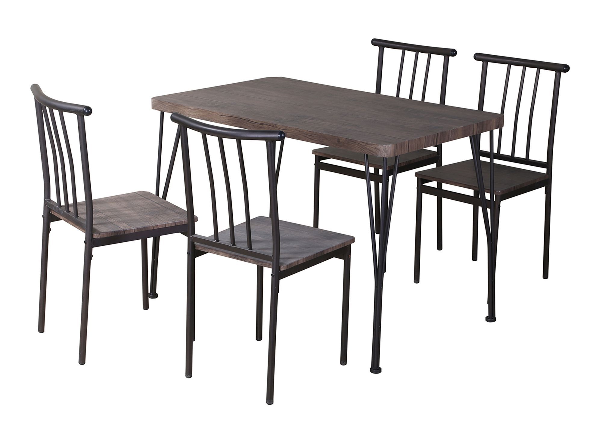 M+Design Comedor Amalio 4 Sillas café 75x110x70 cm