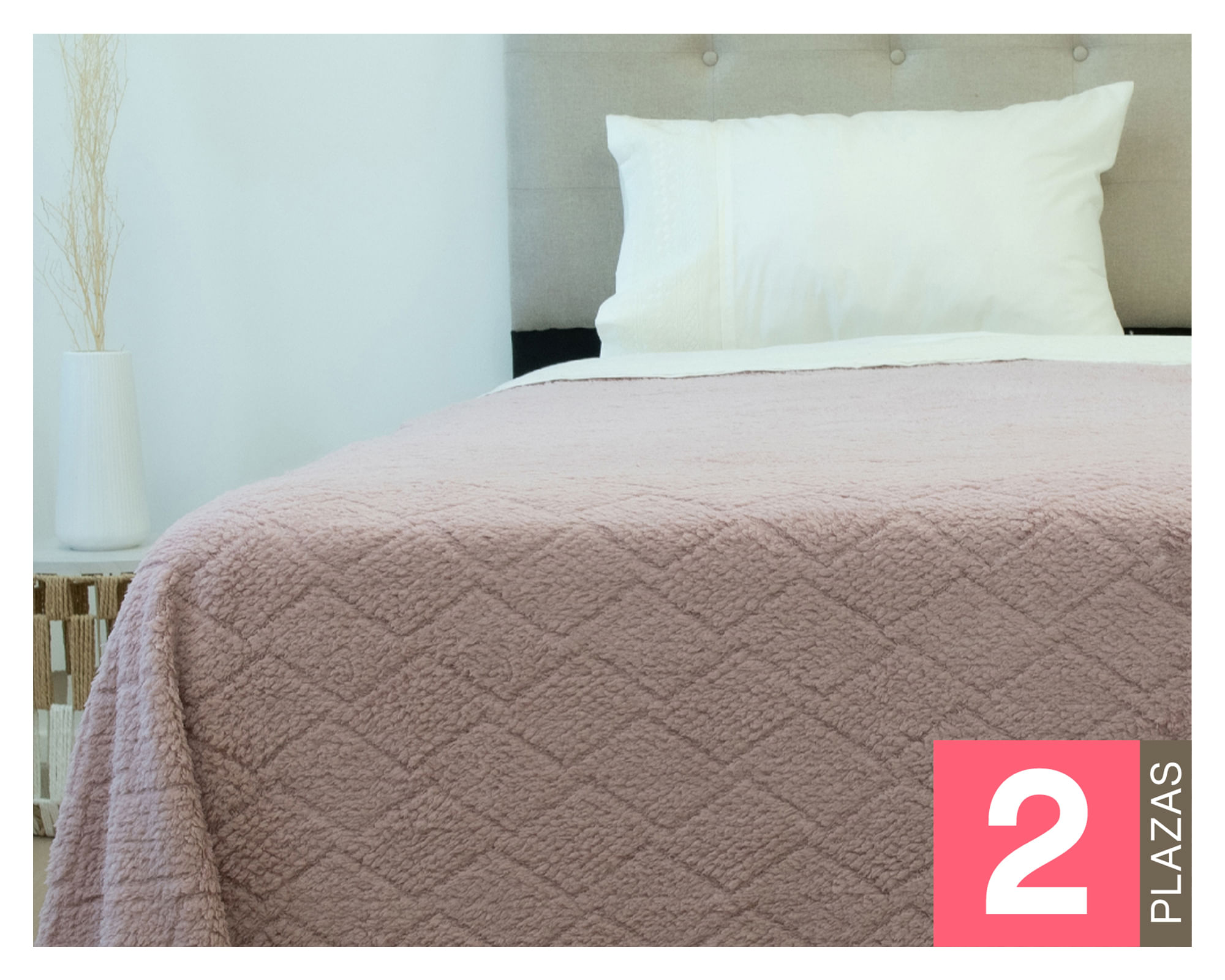 Doral Frazada chiporro Jacquard 2 plazas rosa