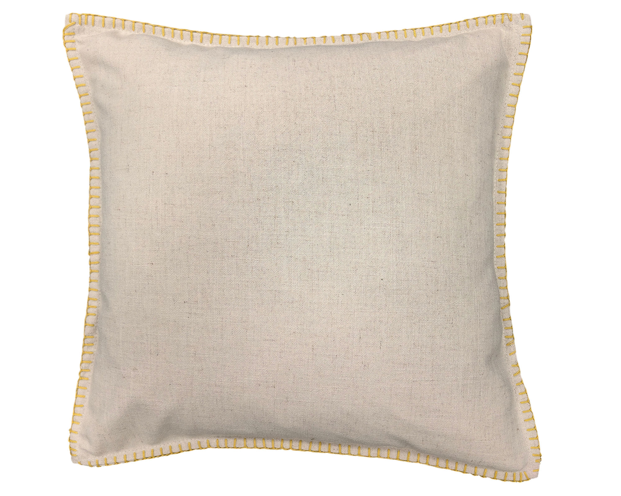 M+Design Cojín Básico borde bordado beige 45x45 cm