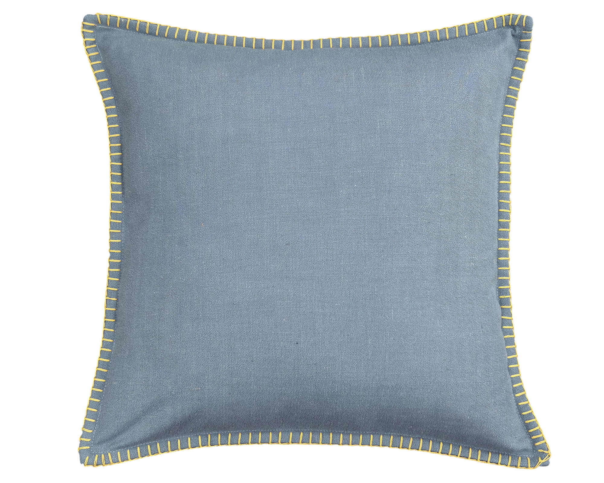 M+Design Cojín Básico borde bordado azul 45x45 cm
