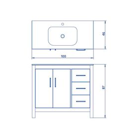 Mueble vanitorio 100 cm Gianna