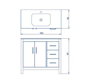 Mueble vanitorio 100 cm Gianna