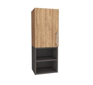 Mueble optimizador baño Madrid miel/plomo 80.2x30x25 cm