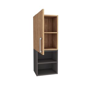 Mueble optimizador baño Madrid miel/plomo 80.2x30x25 cm