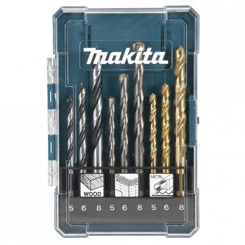 Set brocas para metal, madera y concreto 9 pzs Makita D-71962