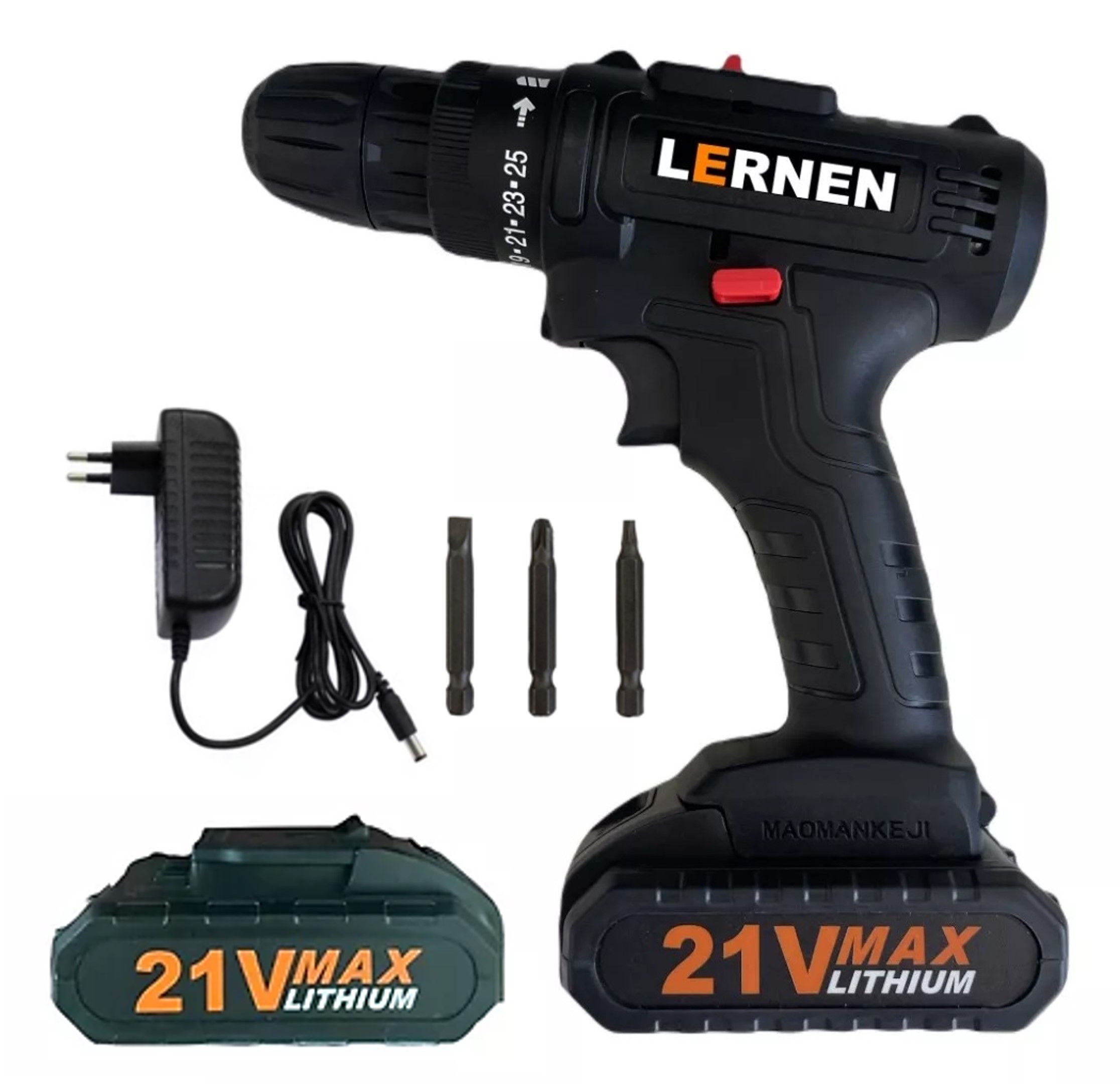 Taladro Destornillador Inalámbrico 21v Con Brocas + 2 Baterías a $24.990