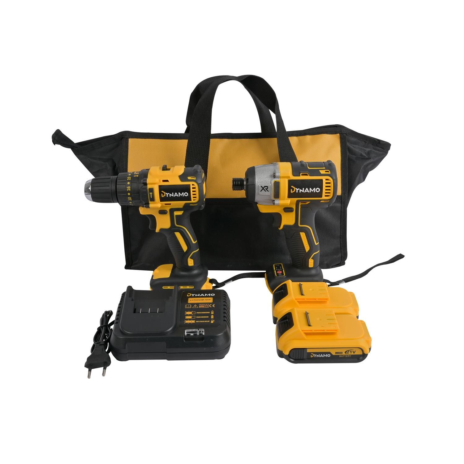 Pack Taladro Percutor + Atornillador de Impacto 21V Dynamo a $69.990