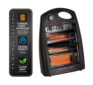 Calefactor fibra de carbono 800W EEC-3000NG negro Sindelen.