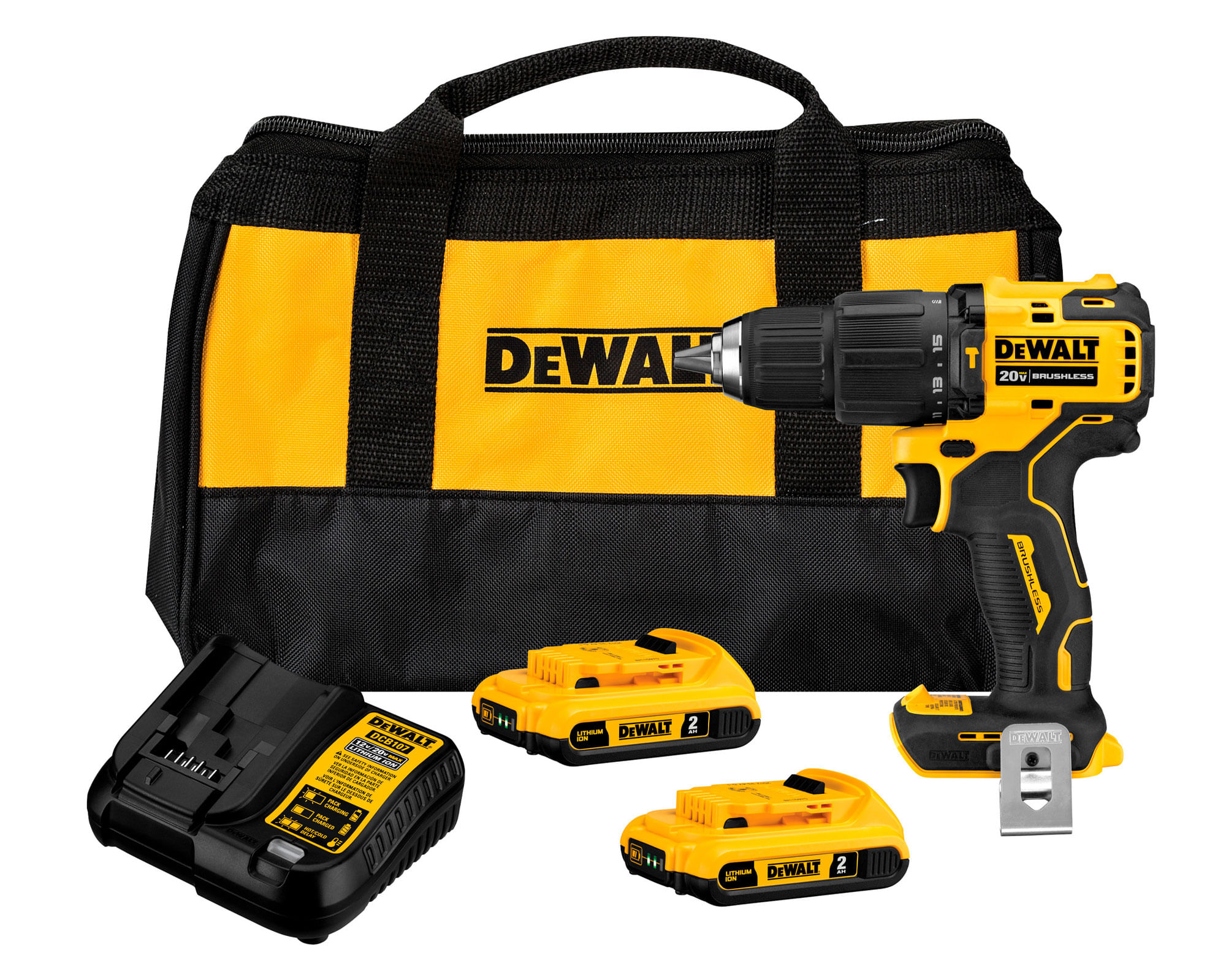 Taladro percutor Atomic 1/2" 20V + 2 baterias DCD709D2-B2 Dewalt