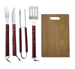 Set parrillero 4 piezas + tabla