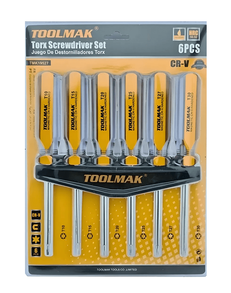Kit Juego De Destornilladores Torx Estrella 6 Piezas Toolmak