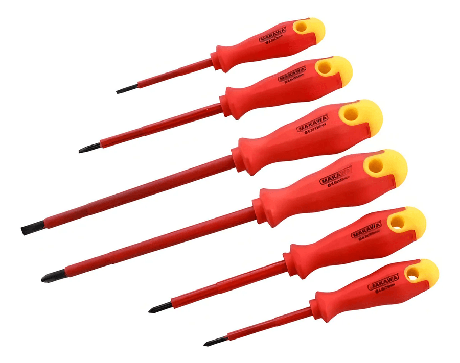 Juego 6 Destornilladores Electricista Kamasa KM-133 Rojo
