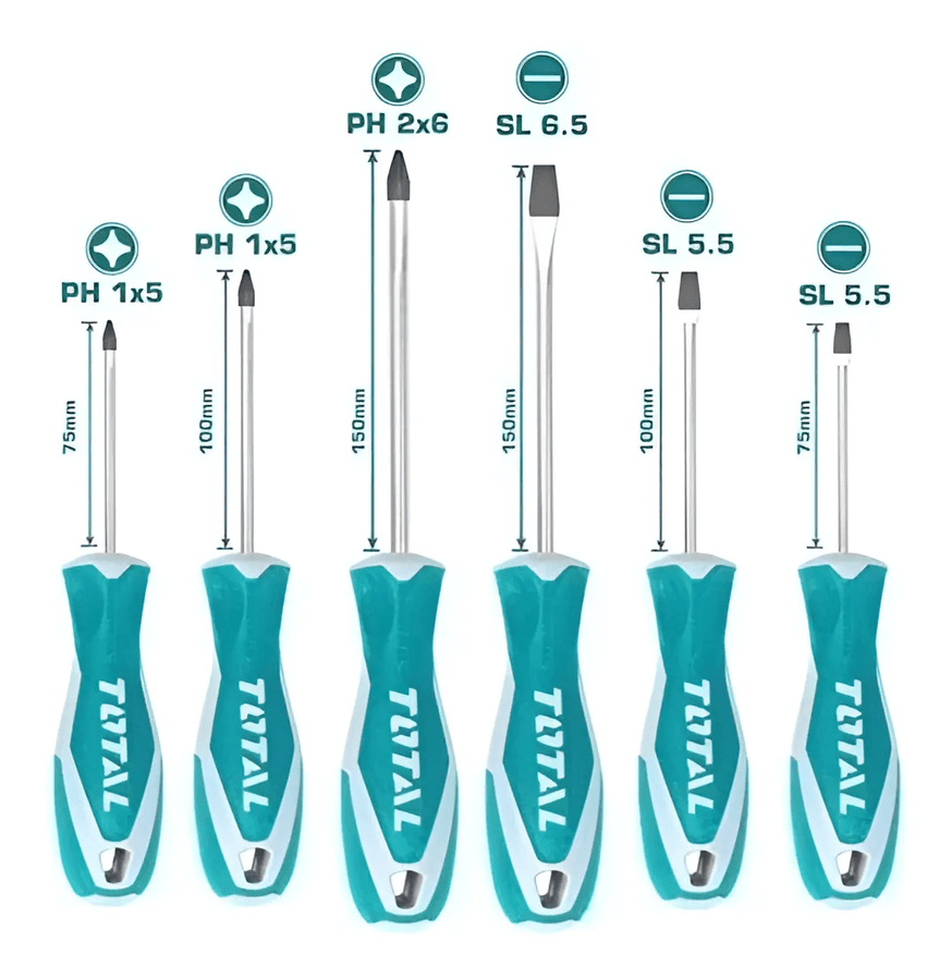 Destornillador Set 6 Piezas Total Linea Profesional