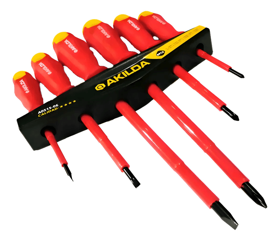 Juego 6 Destornilladores Electricista Aislados 1000v Akilda