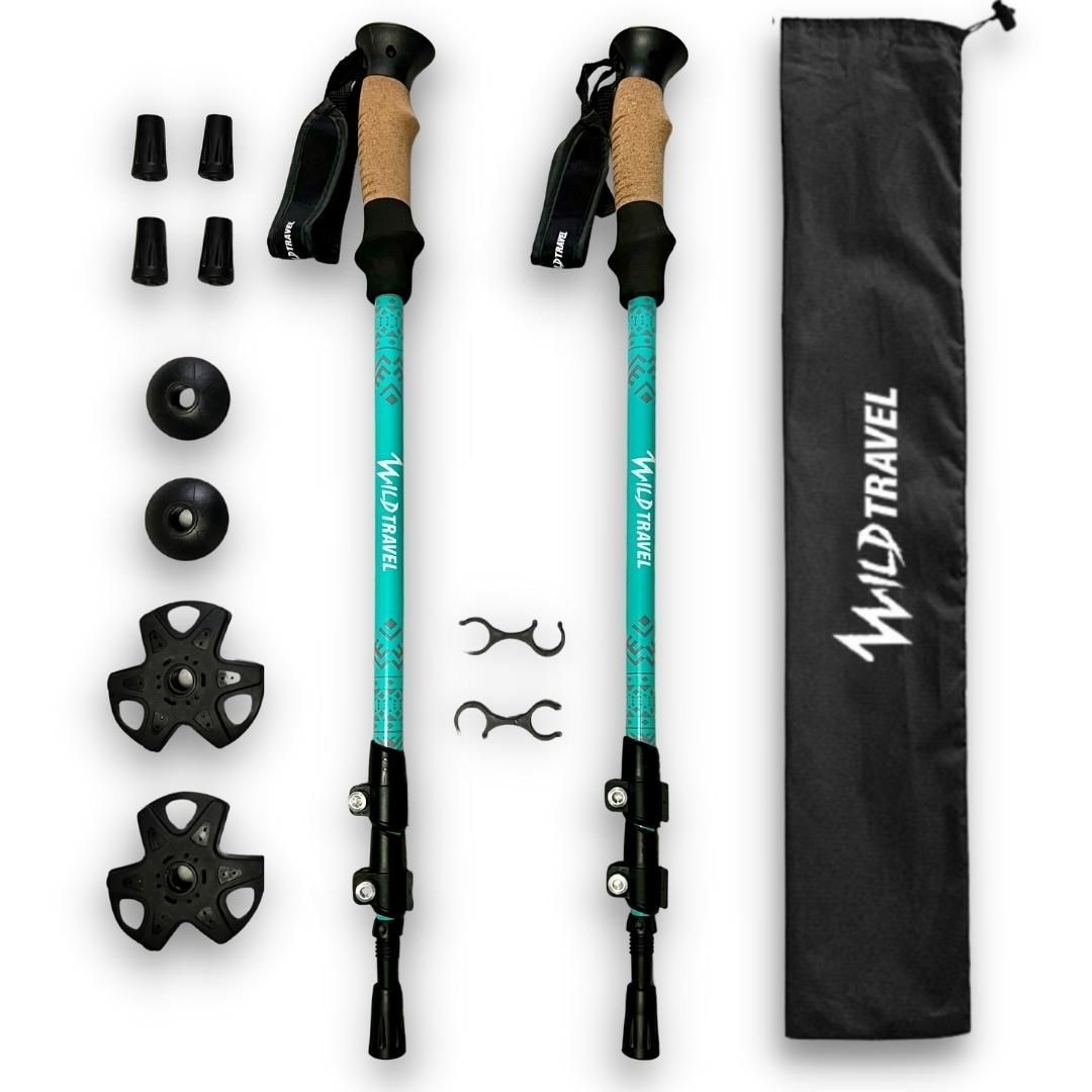 Bastones de Trekking Wild Travel 2 unidades Celeste a $19.990