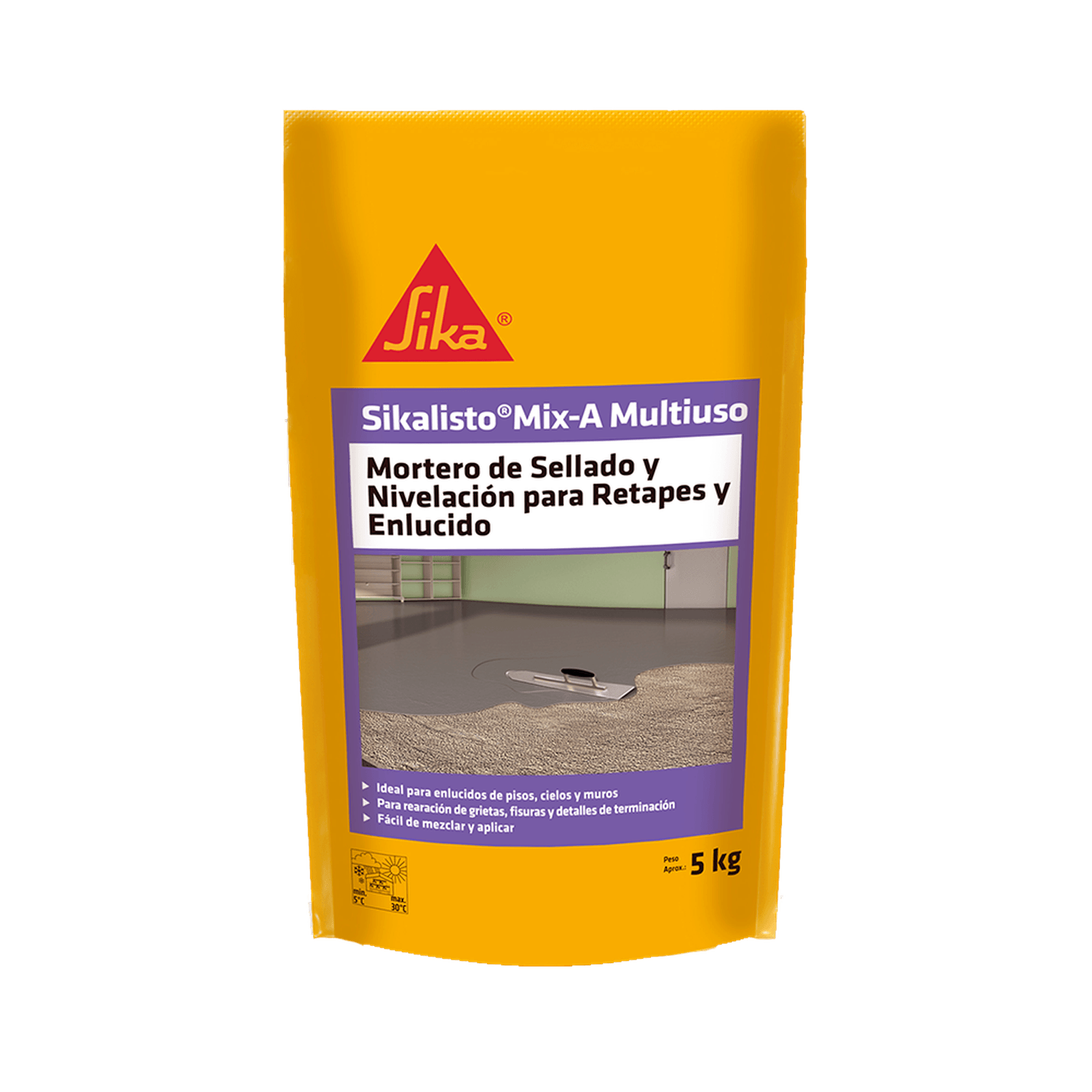 SIKALISTO MIX-A MULTIUSO - Mortero de sellado y Reparación, Sac 5Kg