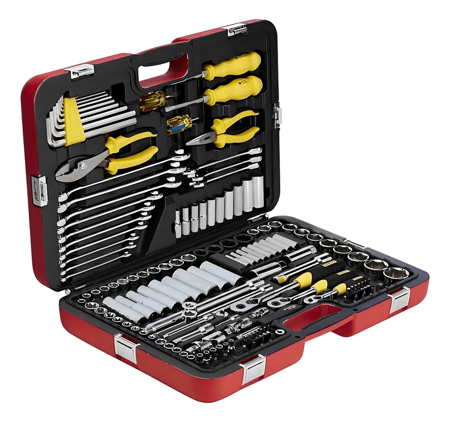 Caja Juego De Herramientas 150 Piezas Stanley Racing Color Mango Amarillo