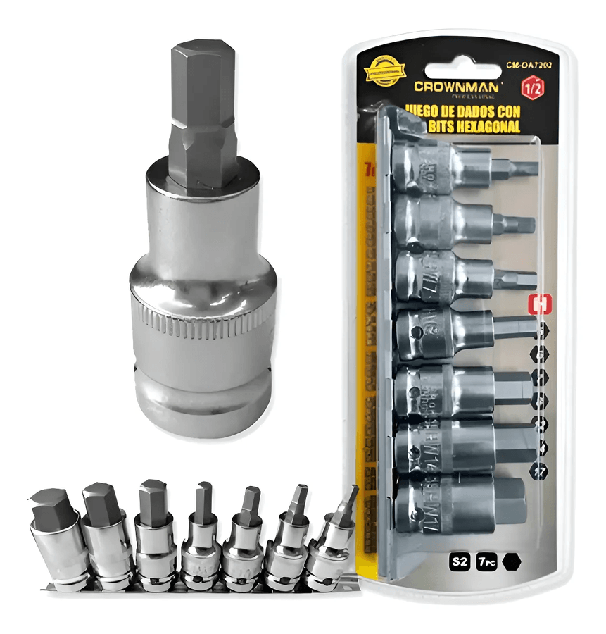 Crownman Cmda7202 Juego De Dados Hexagonales 7 Pcs Gris