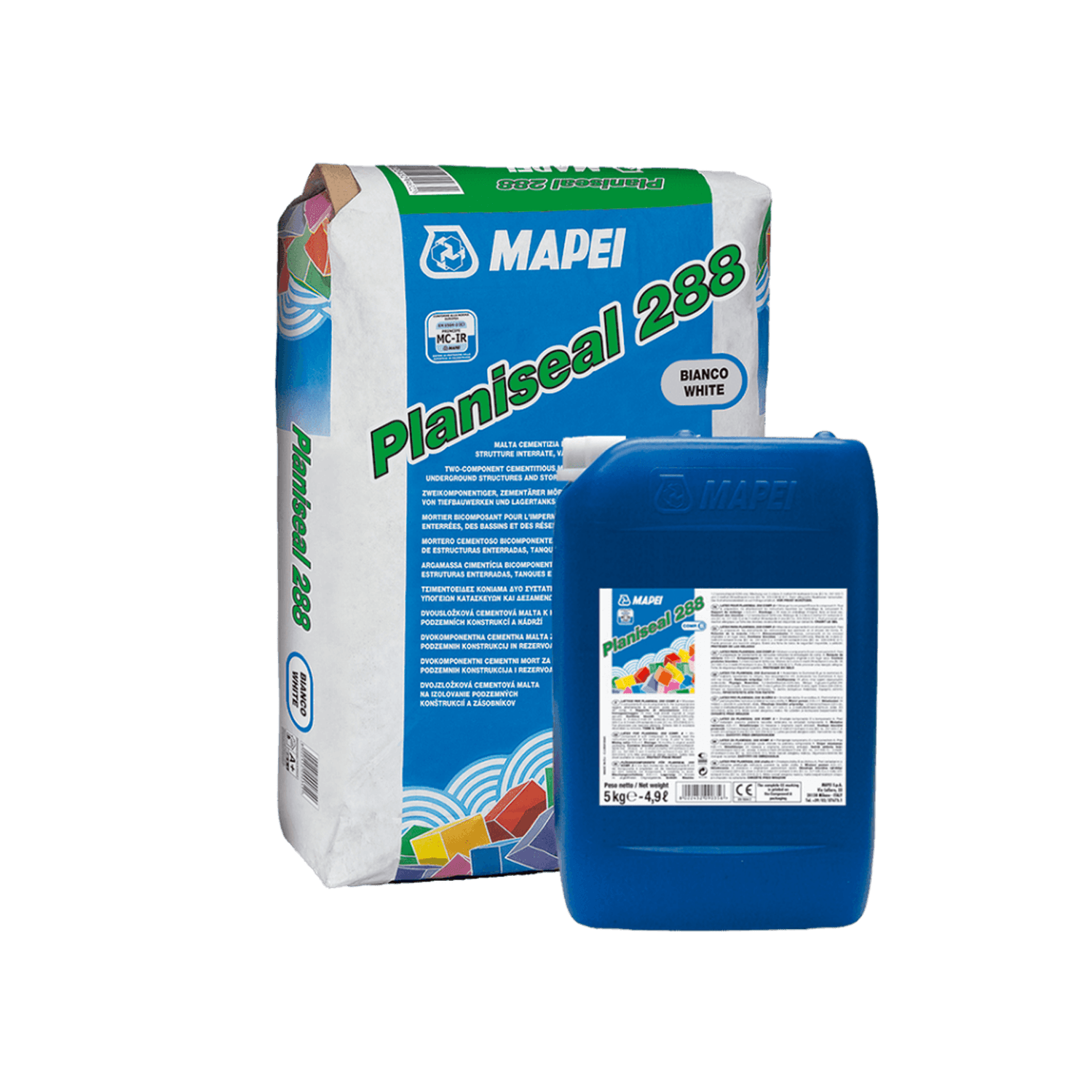 PLANISEAL 288 A+B GRIS - Mortero cementoso bicomponente, kit a+b 20Kg