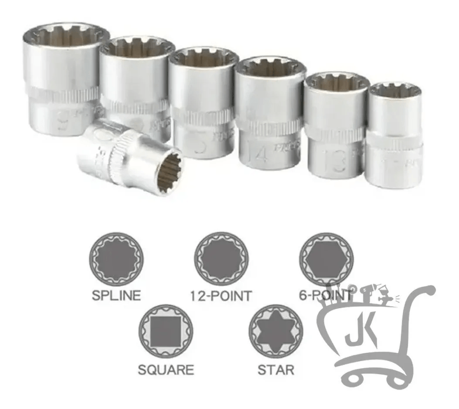 Juego Dados Poligonales 1/2 19pcs 8mm Hasta 32mm Cm-da2019